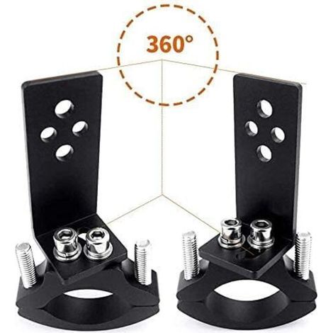 Lot de 2 colliers de serrage pour tube de fourche de moto - Installation horizontale/verticale - Montage de barre lumineuse LED - 22 mm-36 mm (1/3)