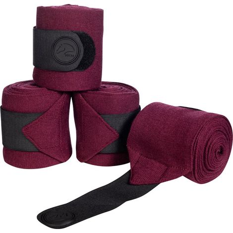 200 cm, bordeaux / nero: Set 4 Fasce da riposo per cavalli modello Julie