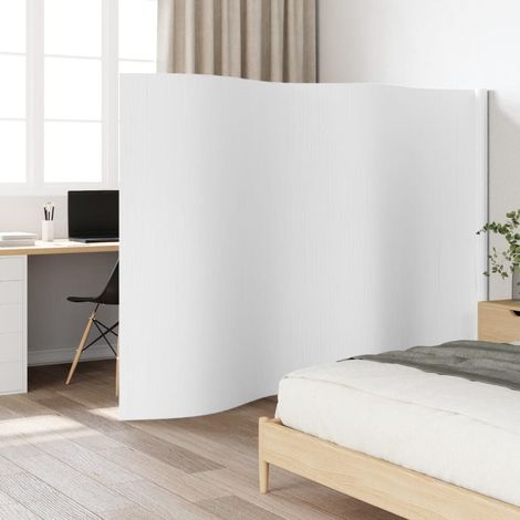 Paravent Weiß Breite 400 cm Höhe 165 cm Bambus