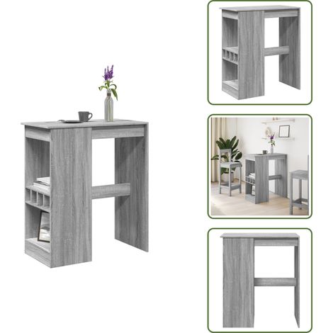 vidaXL Bartisch mit Regal Grau Sonoma 90x47,5x103,5 cm Holzwerkstoff (1/5)