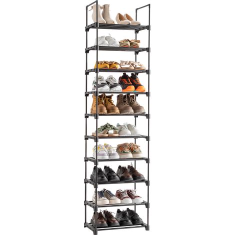Einlagig aus 4 Rohren und 10 Lagen Rohrdurchmesser 13 mm Eisenrohr Kunststoff 4530174cm Schuhregal schwarz