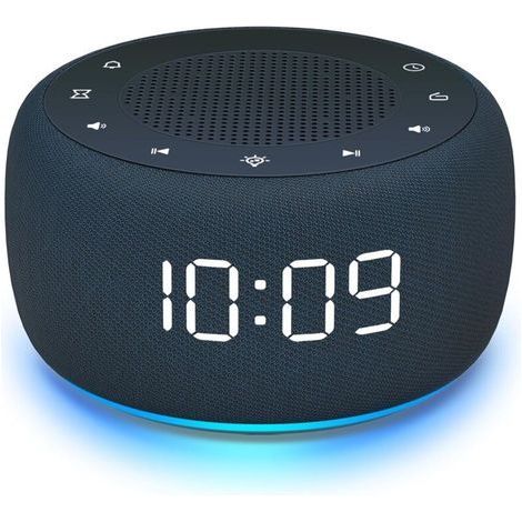 Radiowecker fürs Schlafzimmer – Hochwertiger Radioklang, 7-farbiges Nachtlicht, großes Display mit Dimmfunktion für den Nachttisch (Marineblau) (1/5)