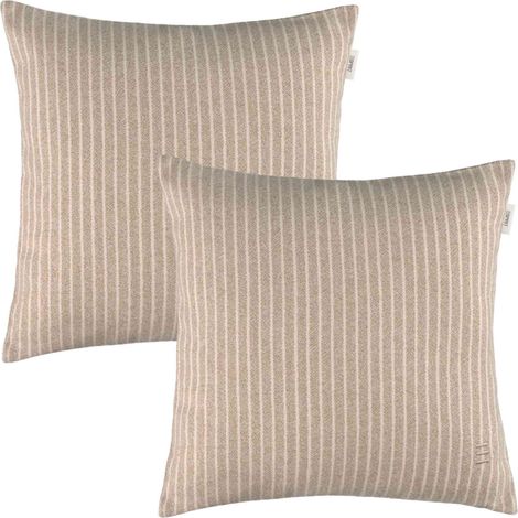 ESPRIT Housse de coussin décorative FUN STRIPE-2 - Lot de 2 38x38 cm, beige