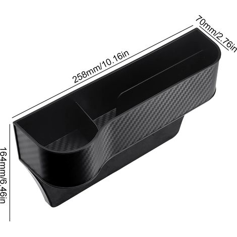 (Noir conducteur) Sac de rangement multifonction en cuir nappa pour l'espace entre les sièges, avec porte-gobelet pour ranger et organiser les accessoires intérieurs de voiture (1/5)