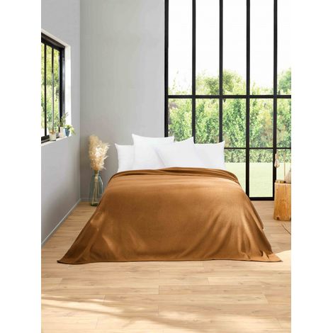 Couverture 100% Pure Laine Vierge "Champery" Toison d'Or (1/4)