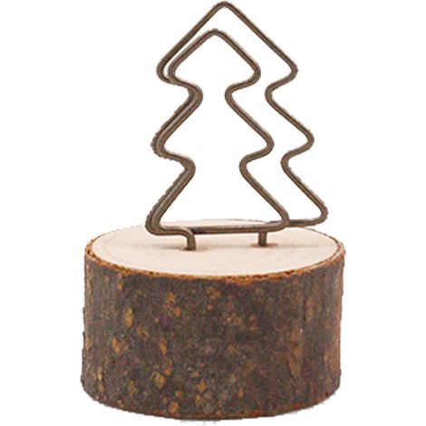 Support de porte-cartes en bois, numéro de Table exquis pour décoration de fête de mariage, arbre avec écorce (1/5)