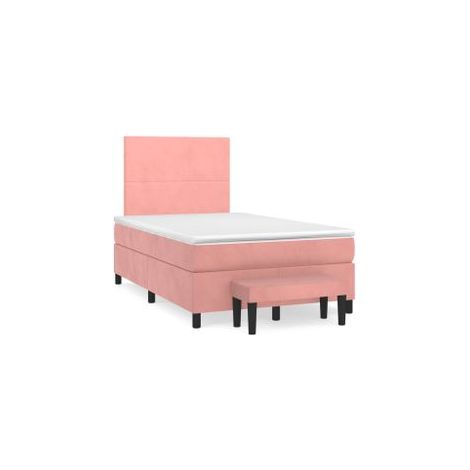 Sommier à lattes de lit avec matelas Rose 120x200 Velours (1/5)