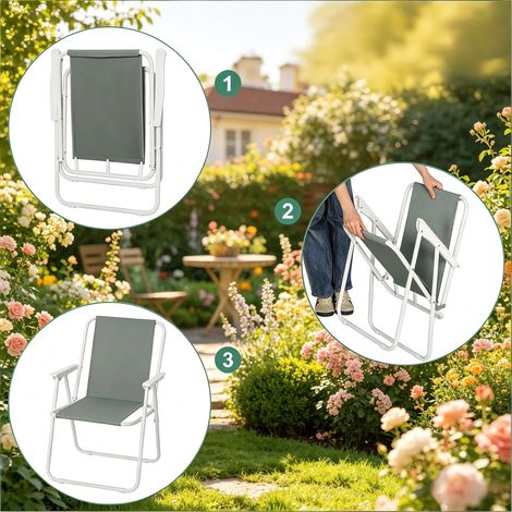 Chaise de jardin, pour jardin et terrasse, chaise légère d’extérieur, chaise pliante camping (uniquement avec chaise), assise confortable