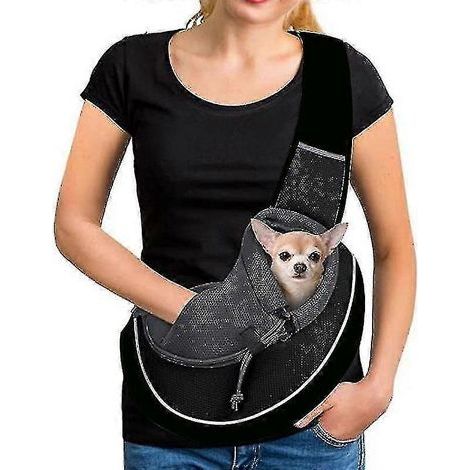 Schultertasche für kleine Hunde und Katzen, ohne Handschuhe, aus atmungsaktivem Netzgewebe, ideal für tägliche Spaziergänge und die U-Bahn. (1/4)