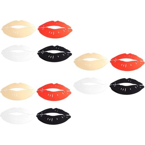 12pièces Autocollants Miroir Forme De Bouche Décoratifs Pour Mur (1/5)