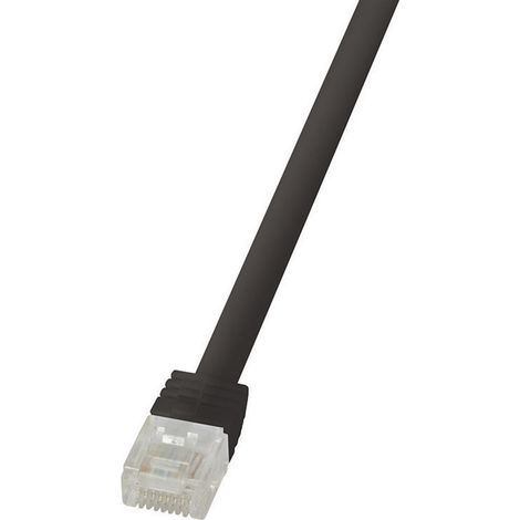 LogiLink CF2033U RJ45 Patchkabel CAT 6 U/UTP 1.00 m Schwarz hochflexibel 1 St.