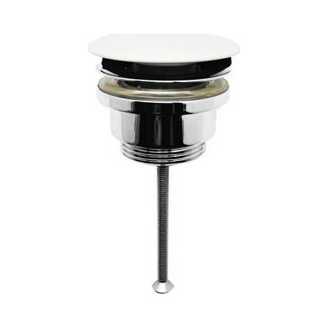 PILETTA LAVABO CLICK-CLACK TAPPO TONDO IN CERAMICA BIANCO Misura: 1"1/4