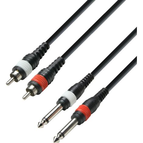 Cable Rca 2 Machos A 2 Jack 6,3 Mono 6m Eco 3star Adam K3tpc0600m