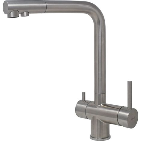 Elleci Tourmaline Inox. Tipo di beccuccio: Standard, Colore del prodotto: Acciaio inox, Materiale del rubinetto: Acciaio inox. Altezza sopra la superficie di fissaggio (max): 32,7 cm, Di... - MIKTOUIN