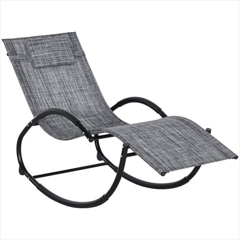 Fauteuil à bascule 155 x 61 x 88 cm aluminium gris chiné Métal (1/5)