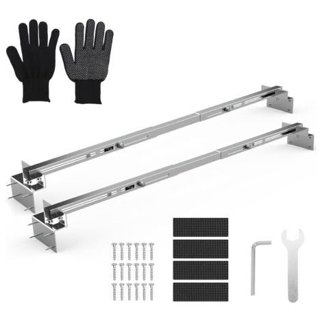 DEESSE SHOP-Supports d'évier encastrables, support d'évier réglable en acier inoxydable, installation horizontale, gain de place, kit de réparation robuste pour cuisine, salle de bain (71-100 cm) (1/5)
