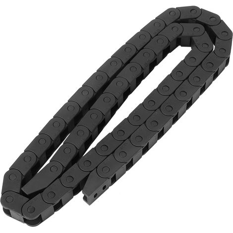 Chaîne porte-câble en nylon noir R18 de 1 mètre pour imprimante 3D et machine CNC, 10 x 10 mm