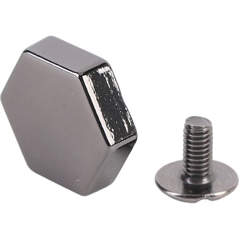 Lot de 50 vis à tête hexagonale à fente arrière en alliage de zinc, rivets hexagonaux décoratifs, fixations pour cuir pour ceintures, sacs à main, chaussures et vêtements, 13 mm, gris (1/5)