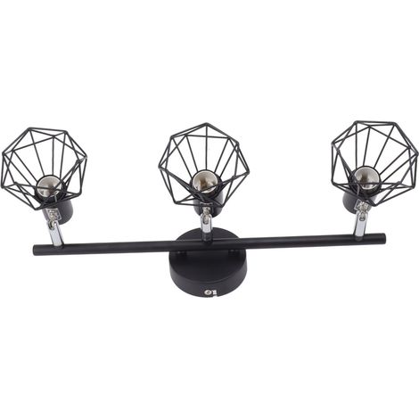 Kit éclairage sur rail 3 spots orientables, finition noir mat, projecteur plafond moderne 85‑265V (1/5)