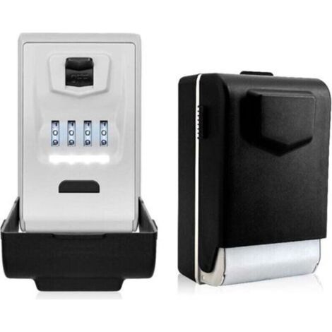 Secure outdoor key box [Backlit], large waterproof wall-mounted key box - Grey (1/4)