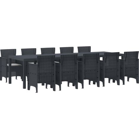 vidaXL Conjunto de Comedor de Jardín 11 uds. Antracita y gris claro (1/5)