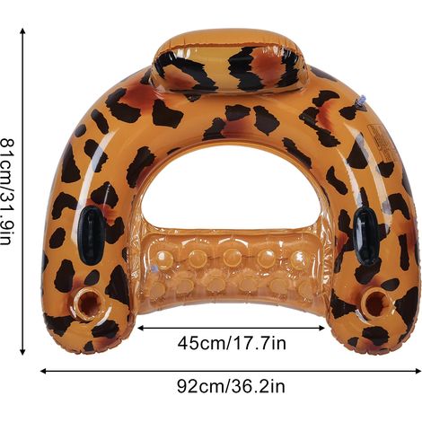 Fauteuil gonflable de piscine avec porte-gobelet et poignées, jouet de fête