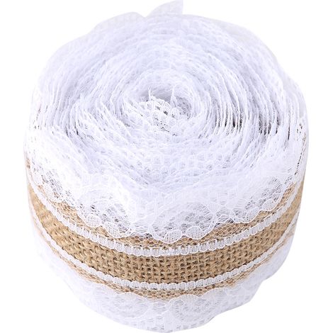 Ruban de jute naturel en dentelle, 5 m/rouleau, pour la décoration de la maison et des mariages. (1/5)