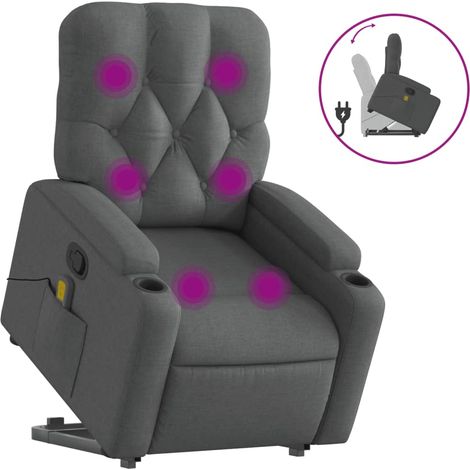 Maison Exclusive - Silla de masaje reclinable de pie de tela gris