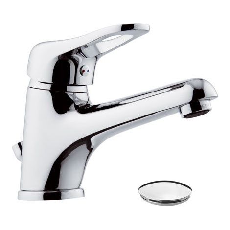 Rubinetto lavabo con scarico in plastica e bocca lunga - serie kiss (1/2)