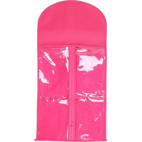 Pochette de rangement pour perruques, étui de transport anti-poussière pour extensions de cheveux, fermeture éclair renforcée, voyage et quotidien, Rouge Rosé (1/5)