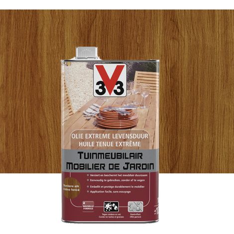 Huile mobilier De Jardin Tenue Extrême V33 Chêne foncé Mat 0,5 L (1/2)
