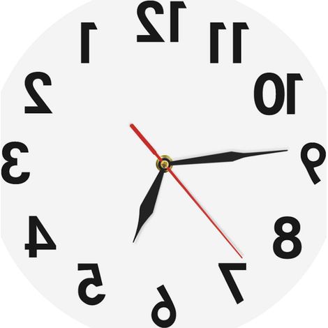 Sollbry Reloj de pared inverso a pilas, decoración de pared artística creativa, reloj de tiempo digital, decoración del hogar (1/5)