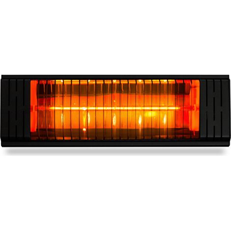 HJM Calefactor Eléctrico Halógeno de Exterior 2474, 12-14m2, Pared o Techo, Orientable, 2000W, Negro, (1/4)