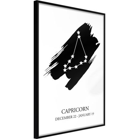 Affiche Murale Encadrée "Zodiac Capricorn I" 30 x 42 cm Noir