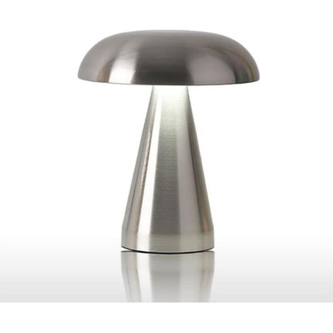 Lampe Table Sans Fil Rechargeable – Lot 2 – 1800 mAh, Variateur – Résistante Intempéries – Terrasse, Restaurant, Argent (1/5)