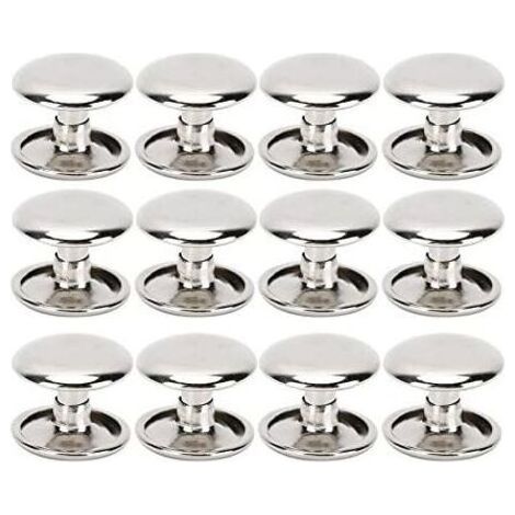 BARKBUSTERS Lot de 200 rivets tubulaires en métal à double tête pour cuir, réparation, sacs, ceintures, chaussures, couture, décoration, 12 x 10 mm (argent) (1/4)