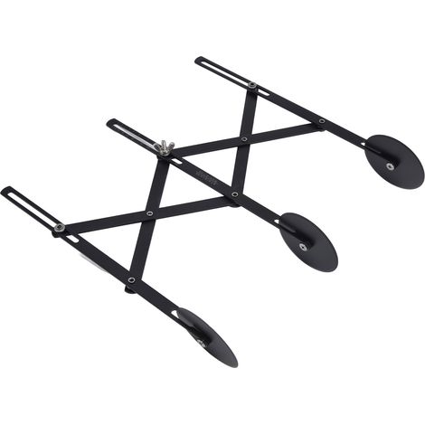 Coupe-pâte à 3 roues en acier inoxydable, réglable et extensible, pour la pâte à pizza et la cuisson au four, noir antiadhésif (1/5)