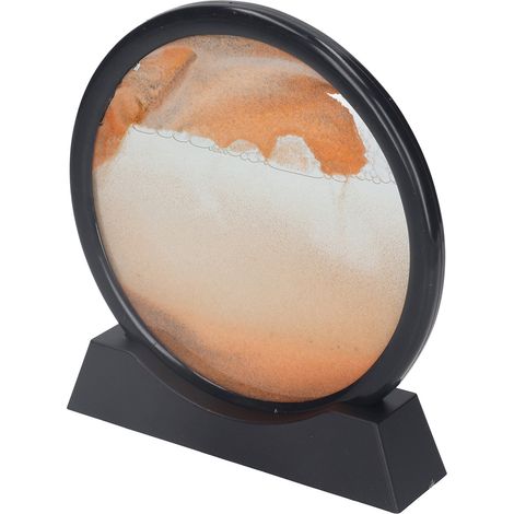 Tableau de sables mouvants de 18 cm (7 pouces), peinture 3D relaxante avec des sables mouvants, décoration pour la maison, le bureau ou le bureau, jaune. (1/5)
