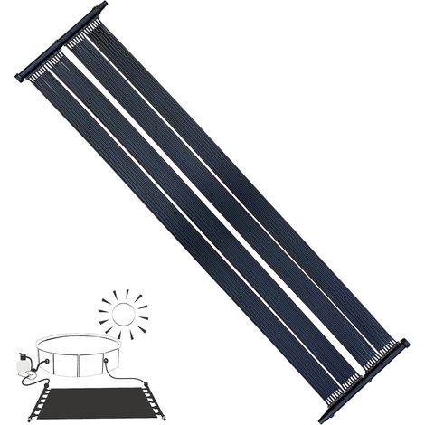 Melko Poolheizung Solarheizung Solarkollektor Solarpanel Wärmeplane für Pool Schwimmbecken, schwarz, 605 x 80 cm