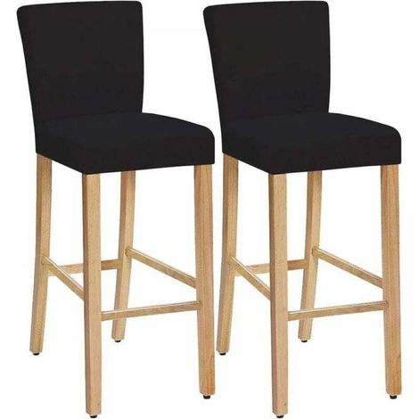 Stretch-Stuhlhussen, waschbar und abnehmbar, für Esszimmerstühle, Barhocker, Barstühle und Tresenhocker (Schwarz, 2er-Set) - Crezuo
