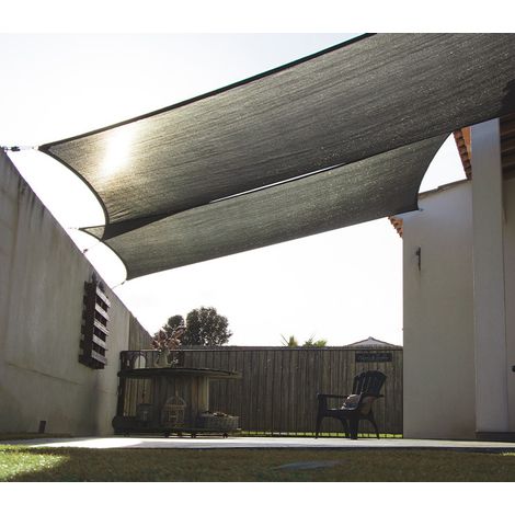 Voile d'ombrage rectangulaire 5x4m perméable à suspendre Couleur: Anthracite (1/5)