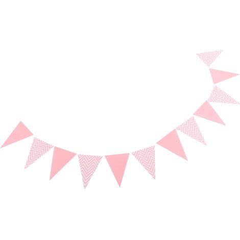 Guirlande de fanions roses pour décoration de chambre de mariage, chambre d'enfant ou fête d'anniversaire. (1/5)