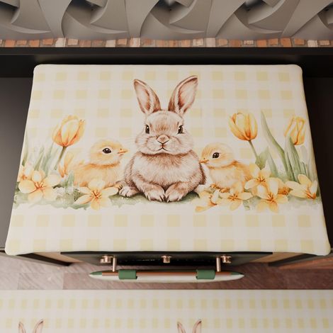 Accessoires Textiles de Cuisine, Couvre-cuisinière 46 x 70 cm en Microfibre, Couvre-cuisinière de Pâques pour gaz et Induction, 26 30 (1/4)