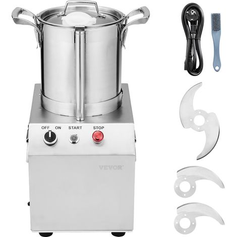 VEVOR Robot da Cucina Tritatutto per Verdure, Robot da Cucina in Acciaio Inox per Uso Alimentare 4 Litri 2 Lame Extra Curve a S, Tritatutto Multifunzionale da Cucina per Alimenti Verdure, Frutta