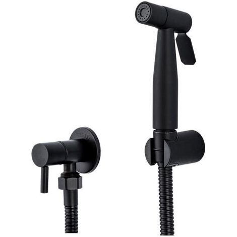 Ede Kit de douchette pour bidet en acier inoxydable, pommeau de douche à main, accessoire de toilette pour le bain des animaux, hygiène personnelle et salle de bain, facile à installer (noir) (1/4)