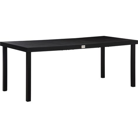 Table jardin Outsunny 8 personnes aluminium plastique noir 190x90x74 cm terrasse