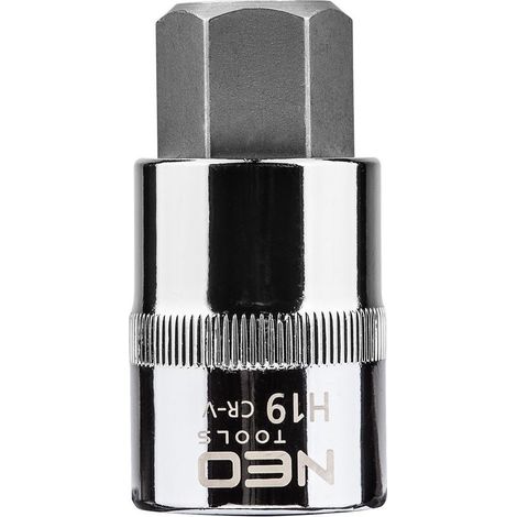 Punta esagonale con attacco da 1/2", H19 x 55 mm