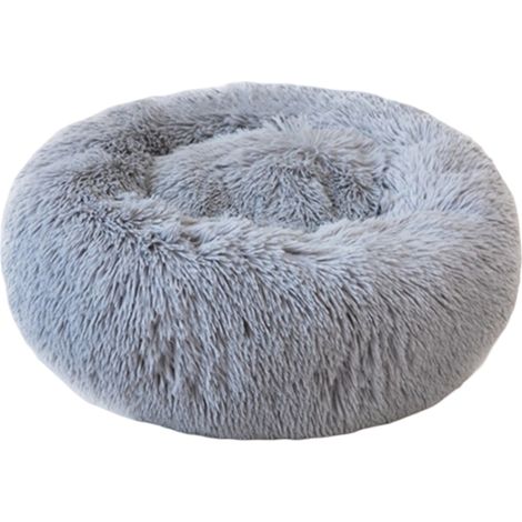 1 lit pour animaux de compagnie, rond, diamètre 60 cm, velours Shanghai et coton PP, bords surélevés, rembourrage ultra doux, usage intérieur (1/5)