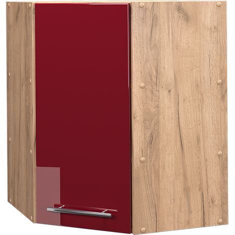 Mobile angolare da cucina Fame-Line, Bordeaux lucido, 57 cm, Vicco