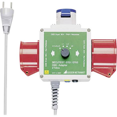 Gossen Metrawatt CEE-Adapter Messadapter CEE-Kupplung 16 A 3polig, CEE-Kupplung 16 A 5polig, CEE-Ku